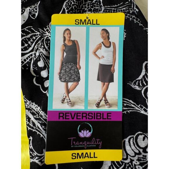 Tranquility Reversible Skirt Black Small New With Tags - Picture 7 of 8